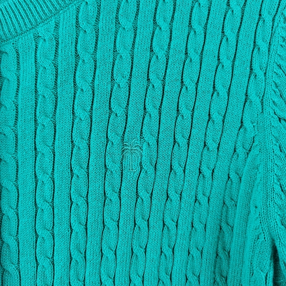 Lilly Pulitzer Cable Knit Kelly Green Palm Tree Button Down Cardigan Woman's S - Picture 8 of 14